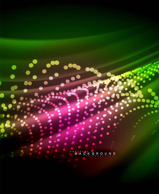 Neon parlayan techno hatları, yüksek teknoloji fütüristik arka plan şablonu kare şekilleri ile