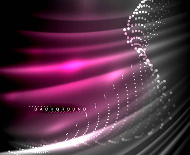 Neon parlayan techno hatları, yüksek teknoloji fütüristik arka plan şablonu kare şekilleri ile