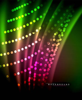 Neon parlayan techno hatları, yüksek teknoloji fütüristik arka plan şablonu kare şekilleri ile