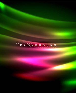 Neon parlayan techno hatları, yüksek teknoloji fütüristik arka plan şablonu kare şekilleri ile