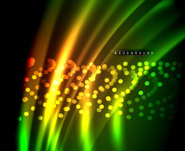 Neon parlayan techno hatları, yüksek teknoloji fütüristik arka plan şablonu kare şekilleri ile