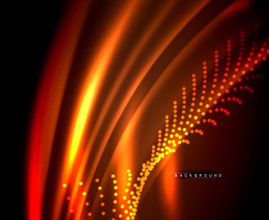 Neon parlayan techno hatları, yüksek teknoloji fütüristik arka plan şablonu kare şekilleri ile