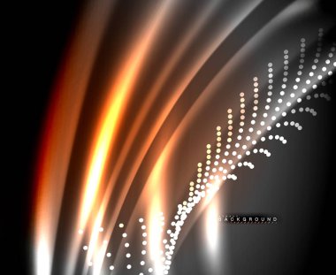 Neon parlayan techno hatları, yüksek teknoloji fütüristik arka plan şablonu kare şekilleri ile