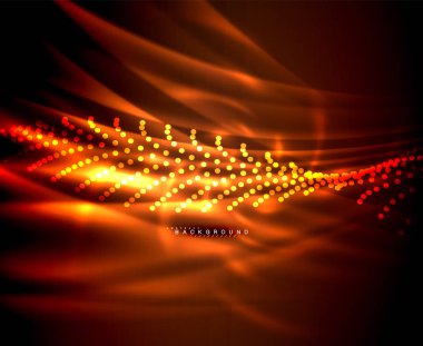 Neon parlayan techno hatları, yüksek teknoloji fütüristik arka plan şablonu kare şekilleri ile