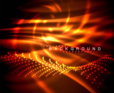 Neon parlayan techno hatları, yüksek teknoloji fütüristik arka plan şablonu kare şekilleri ile