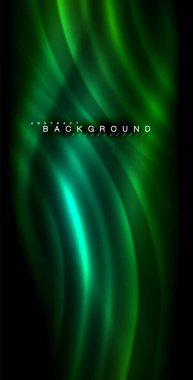 Neon parlayan dalga, sihirli enerji ve ışık arka plan