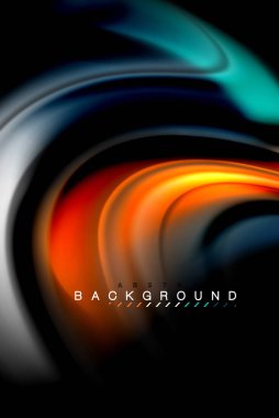 Sıvı sıvı renkler tasarım, renkli mermer veya plastik dalgalı doku arka plan, siyah, iş veya teknoloji sunu veya web broşür için parlak renkli öğeleri kapak tasarımı, duvar kağıdı