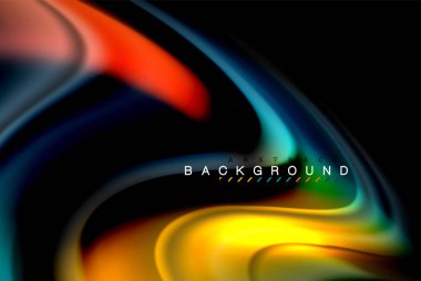 Sıvı sıvı renkler tasarım, renkli mermer veya plastik dalgalı doku arka plan, siyah, iş veya teknoloji sunu veya web broşür için parlak renkli öğeleri kapak tasarımı, duvar kağıdı