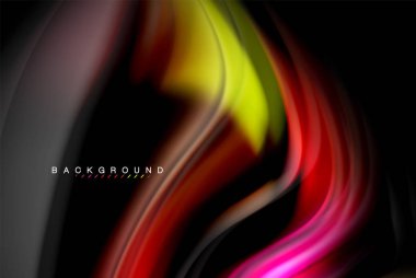 Sıvı sıvı renkler tasarım, renkli mermer veya plastik dalgalı doku arka plan, siyah, iş veya teknoloji sunu veya web broşür için parlak renkli öğeleri kapak tasarımı, duvar kağıdı