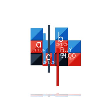 Kare seçeneğinin Infographic afiş. Bilgi ve veri görselleştirme, geometrik tasarım