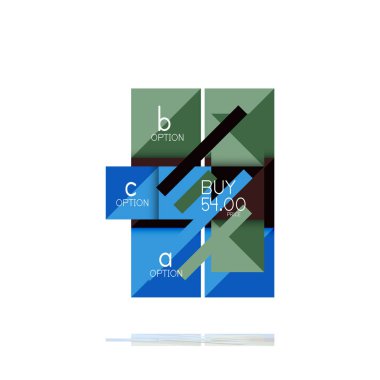 Kare seçeneğinin Infographic afiş. Bilgi ve veri görselleştirme, geometrik tasarım