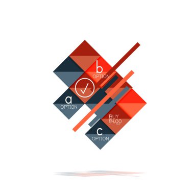 Kare seçeneğinin Infographic afiş. Bilgi ve veri görselleştirme, geometrik tasarım