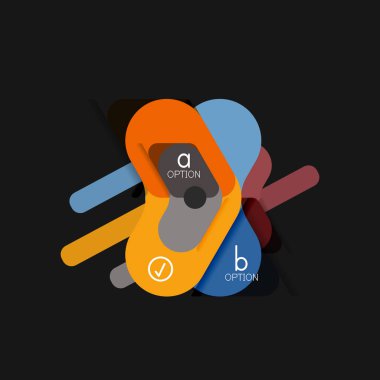 Düz tasarım geometrik infographics, ok şekli vektör etiket veya etiket, Fiyat etiketleri, promosyon rozet, simgesi tasarım, kağıt tarzı düzeni verileri grafik görselleştirme adım adım süreci için için teklif