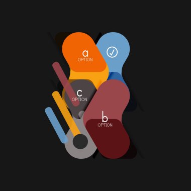 Düz tasarım geometrik infographics, ok şekli vektör etiket veya etiket, Fiyat etiketleri, promosyon rozet, simgesi tasarım, kağıt tarzı düzeni verileri grafik görselleştirme adım adım süreci için için teklif