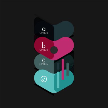 Düz tasarım geometrik infographics, ok şekli vektör etiket veya etiket, Fiyat etiketleri, promosyon rozet, simgesi tasarım, kağıt tarzı düzeni verileri grafik görselleştirme adım adım süreci için için teklif