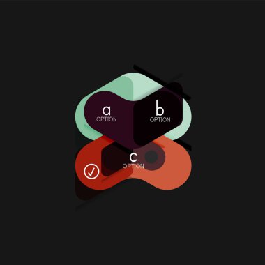 Düz tasarım geometrik infographics, ok şekli vektör etiket veya etiket, Fiyat etiketleri, promosyon rozet, simgesi tasarım, kağıt tarzı düzeni verileri grafik görselleştirme adım adım süreci için için teklif