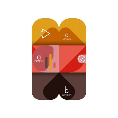 Infographics seçeneği ve adım adım içinde yuvarlak kareler, grafik, grafik, diyagram seçenekleri, parçalar, süreçleri ile unsuru