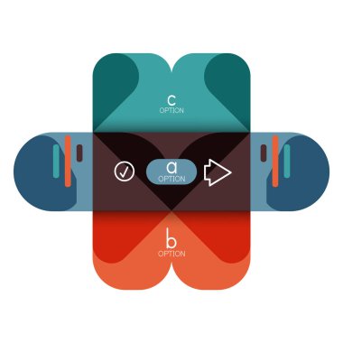 Infographics seçeneği ve adım adım içinde yuvarlak kareler, grafik, grafik, diyagram seçenekleri, parçalar, süreçleri ile unsuru