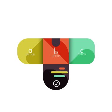 Infographics seçeneği ve adım adım içinde yuvarlak kareler, grafik, grafik, diyagram seçenekleri, parçalar, süreçleri ile unsuru