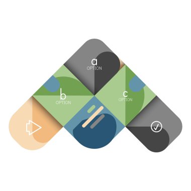 Infographics seçeneği ve adım adım içinde yuvarlak kareler, grafik, grafik, diyagram seçenekleri, parçalar, süreçleri ile unsuru