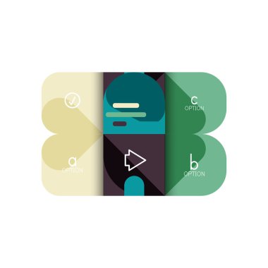 Infographics seçeneği ve adım adım içinde yuvarlak kareler, grafik, grafik, diyagram seçenekleri, parçalar, süreçleri ile unsuru