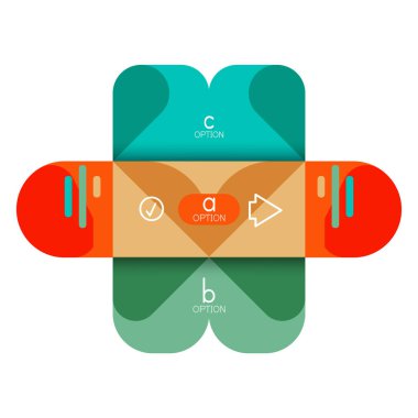 Infographics seçeneği ve adım adım içinde yuvarlak kareler, grafik, grafik, diyagram seçenekleri, parçalar, süreçleri ile unsuru