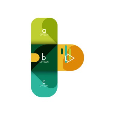 Infographics seçeneği ve adım adım içinde yuvarlak kareler, grafik, grafik, diyagram seçenekleri, parçalar, süreçleri ile unsuru