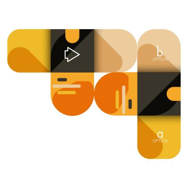 Infographics seçeneği ve adım adım içinde yuvarlak kareler, grafik, grafik, diyagram seçenekleri, parçalar, süreçleri ile unsuru