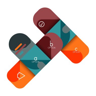 Infographics seçeneği ve adım adım içinde yuvarlak kareler, grafik, grafik, diyagram seçenekleri, parçalar, süreçleri ile unsuru