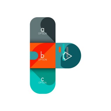 Infographics seçeneği ve adım adım içinde yuvarlak kareler, grafik, grafik, diyagram seçenekleri, parçalar, süreçleri ile unsuru. Sunuyu veya web bilgi ekranı için vektör iş şablonu