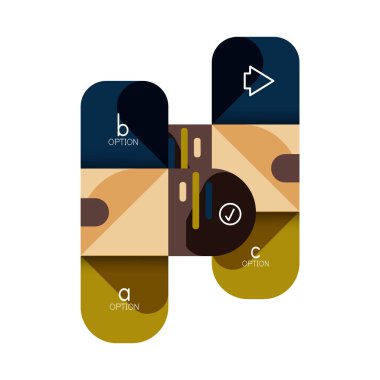 Infographics seçeneği ve adım adım içinde yuvarlak kareler, grafik, grafik, diyagram seçenekleri, parçalar, süreçleri ile unsuru