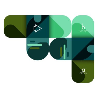 Infographics seçeneği ve adım adım içinde yuvarlak kareler, grafik, grafik, diyagram seçenekleri, parçalar, süreçleri ile unsuru