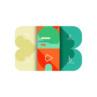 Infographics seçeneği ve adım adım içinde yuvarlak kareler, grafik, grafik, diyagram seçenekleri, parçalar, süreçleri ile unsuru