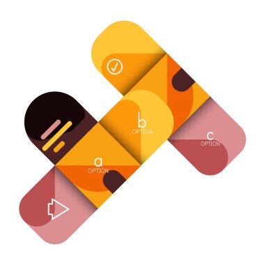 Infographics seçeneği ve adım adım içinde yuvarlak kareler, grafik, grafik, diyagram seçenekleri, parçalar, süreçleri ile unsuru