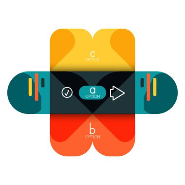 Infographics seçeneği ve adım adım içinde yuvarlak kareler, grafik, grafik, diyagram seçenekleri, parçalar, süreçleri ile unsuru