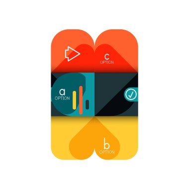 Infographics seçeneği ve adım adım içinde yuvarlak kareler, grafik, grafik, diyagram seçenekleri, parçalar, süreçleri ile unsuru