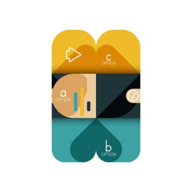 Infographics seçeneği ve adım adım içinde yuvarlak kareler, grafik, grafik, diyagram seçenekleri, parçalar, süreçleri ile unsuru