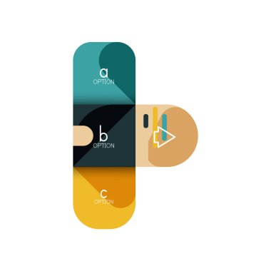 Infographics seçeneği ve adım adım içinde yuvarlak kareler, grafik, grafik, diyagram seçenekleri, parçalar, süreçleri ile unsuru