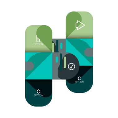 Infographics seçeneği ve adım adım içinde yuvarlak kareler, grafik, grafik, diyagram seçenekleri, parçalar, süreçleri ile unsuru