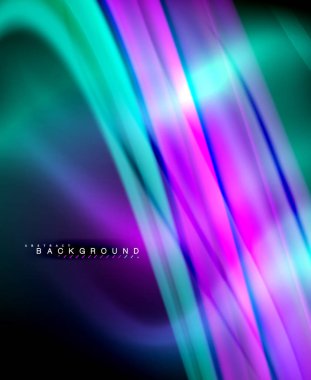 Neon holografik sıvı renkli dalga web, duvar kağıdı, desen, doku ve arka plan için