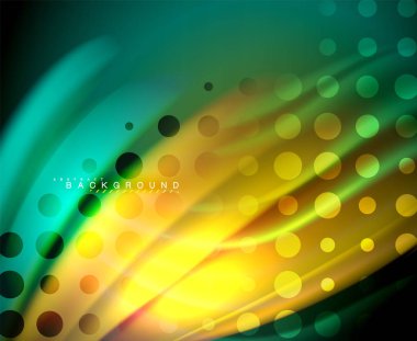 Neon holografik sıvı renkli dalga web, duvar kağıdı, desen, doku ve arka plan için