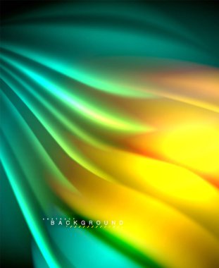 Neon holografik sıvı renkli dalga web, duvar kağıdı, desen, doku ve arka plan için