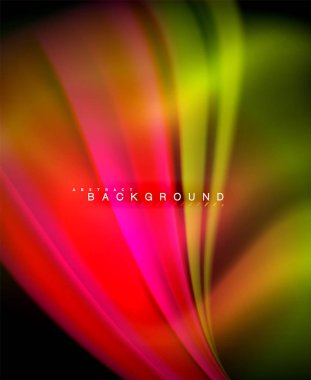 Neon holografik sıvı renkli dalga web, duvar kağıdı, desen, doku ve arka plan için