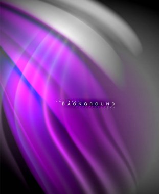 Neon holografik sıvı renkli dalga web, duvar kağıdı, desen, doku ve arka plan için