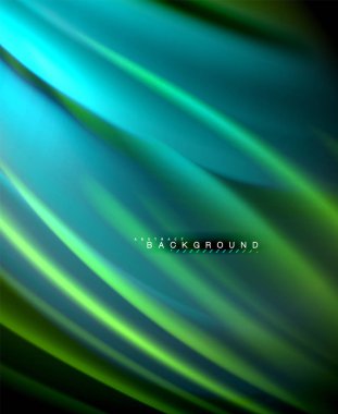 Neon parlayan dalga, sihirli enerji ve ışık arka plan. Vektör duvar kağıdı şablonu