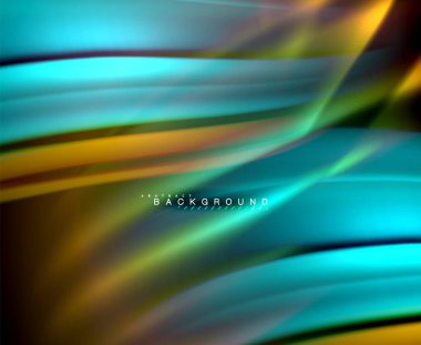 Neon parlayan dalga, sihirli enerji ve ışık arka plan. Vektör duvar kağıdı şablonu