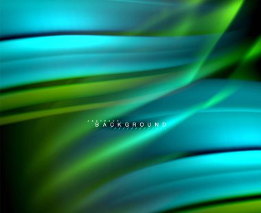 Neon parlayan dalga, sihirli enerji ve ışık arka plan. Vektör duvar kağıdı şablonu