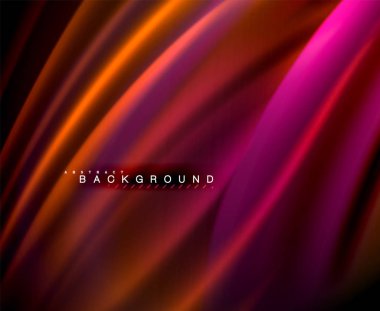 Neon parlayan dalga, sihirli enerji ve ışık arka plan. Vektör duvar kağıdı şablonu