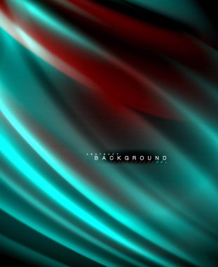 Neon parlayan dalga, sihirli enerji ve ışık arka plan. Vektör duvar kağıdı şablonu