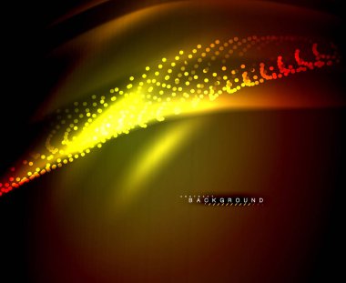 Neon parlayan techno hatları, yüksek teknoloji fütüristik arka plan şablonu kare şekilleri ile